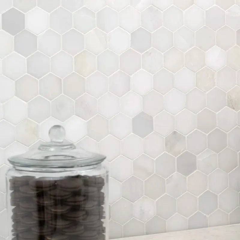 Greecian White Hexagon 11.75 X 12 Polished Marble Mosaic Tile