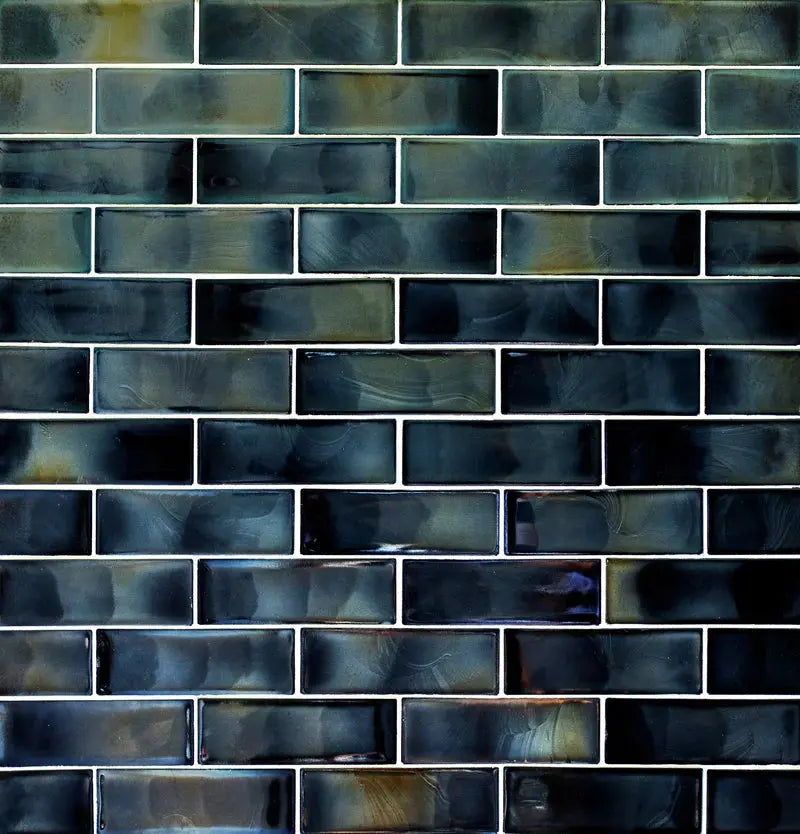 Carbonita 2" X 6" Glass Mosaic Subway Tile
