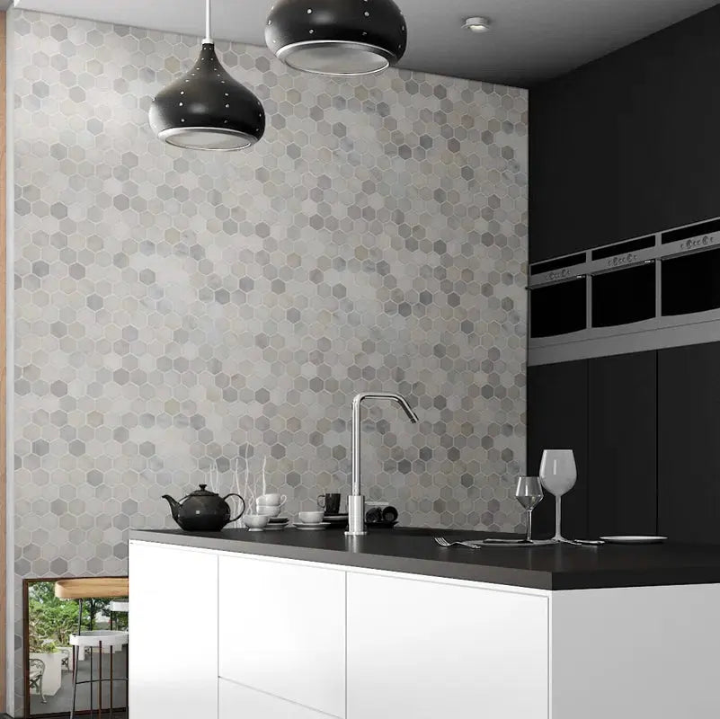 Greecian White Hexagon 11.75 X 12 Polished Marble Mosaic Tile