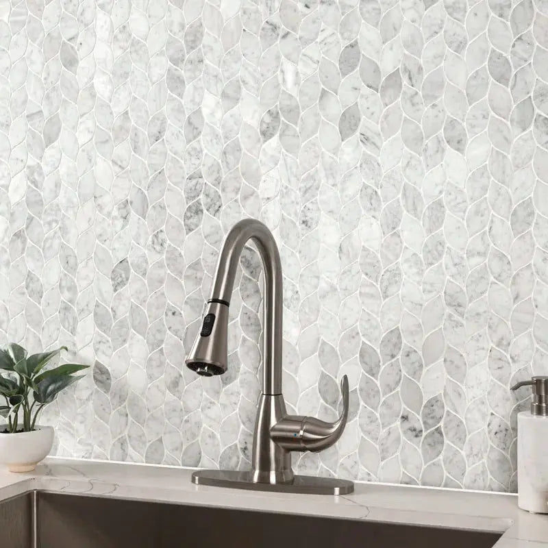Carrara White Blanco 11.62" X 13.38" Honed Marble Mosaic Tile