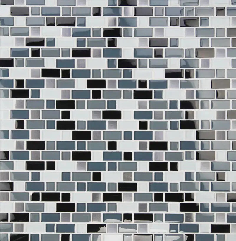 Crystal Cove Blend Glass Mosaic Tile in White