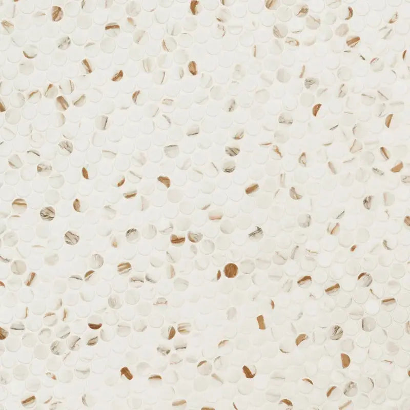 Calacatta Gold Matte round 10.49" X 11.81" Matte Porcelain Mosaic Tile