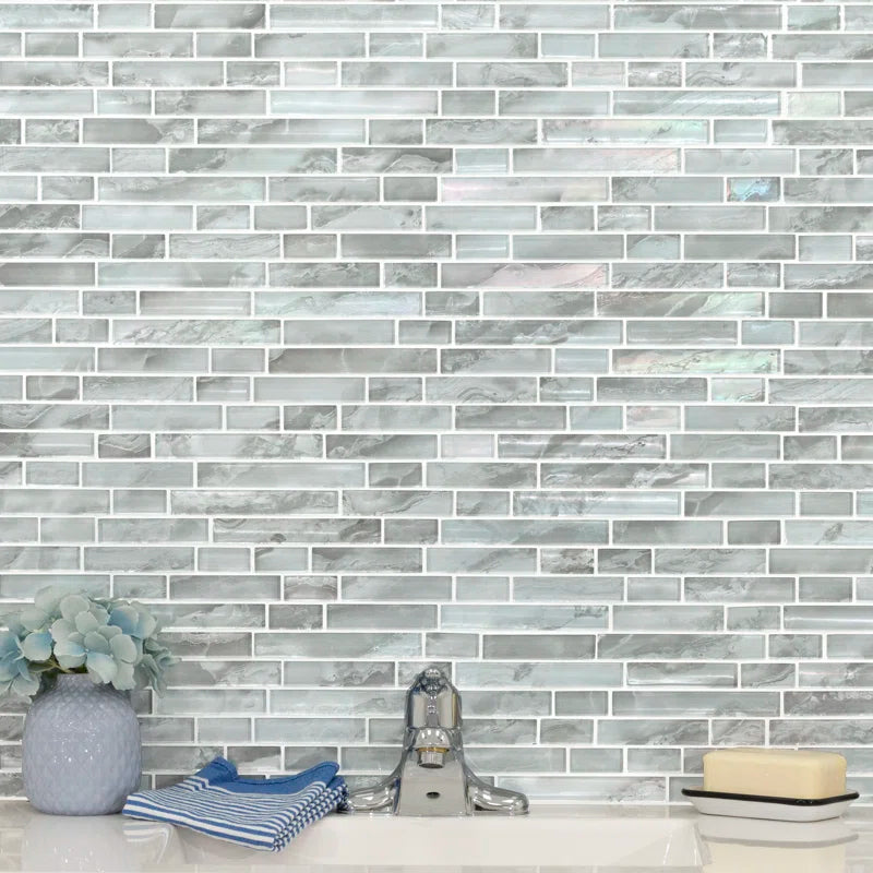 Canvas Interlocking Glass Mosaic Tile