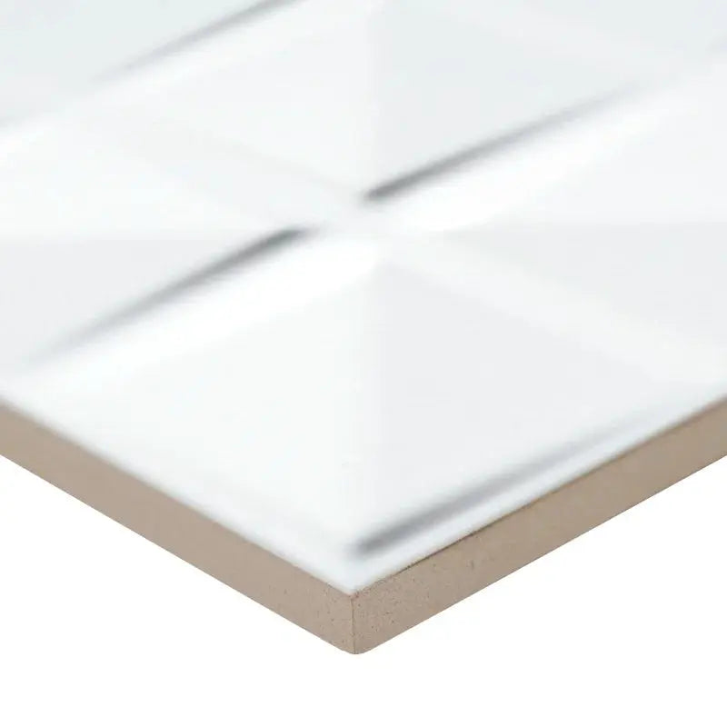 Dymo Chex White 12" X 24" Glossy Ceramic Wall Tile