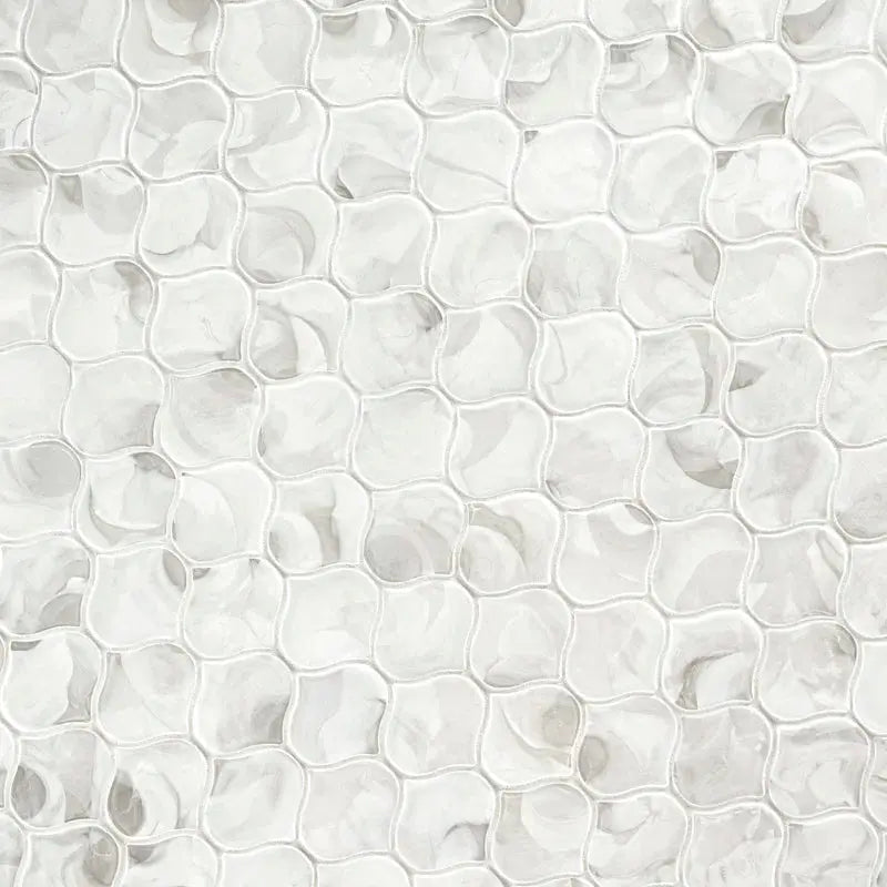 Pearla Arabesque 10"X10.2" Glass Mesh Mounted Mosaic Wall Tile