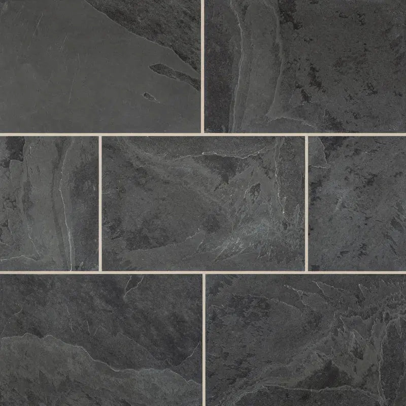 Montauk Black 16"X24" Gauged Slate Field Tile