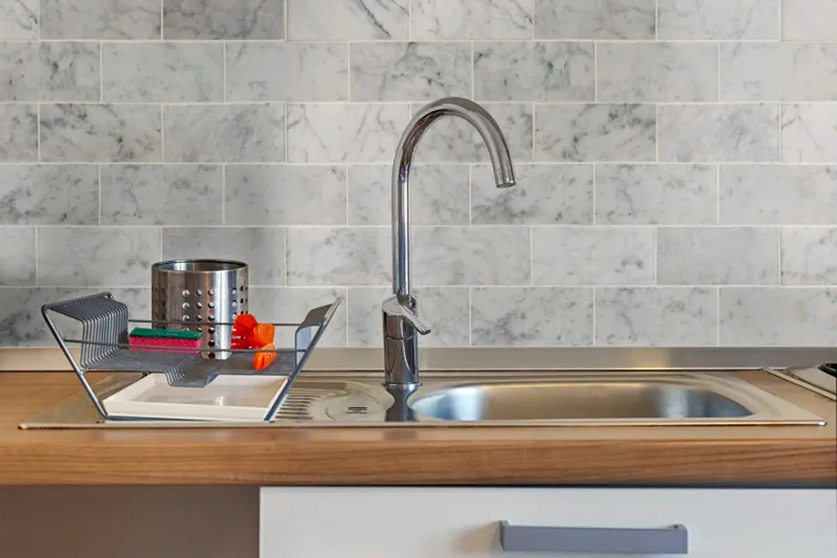 Carrara White 3" X 6" Honed Marble Subway Tile