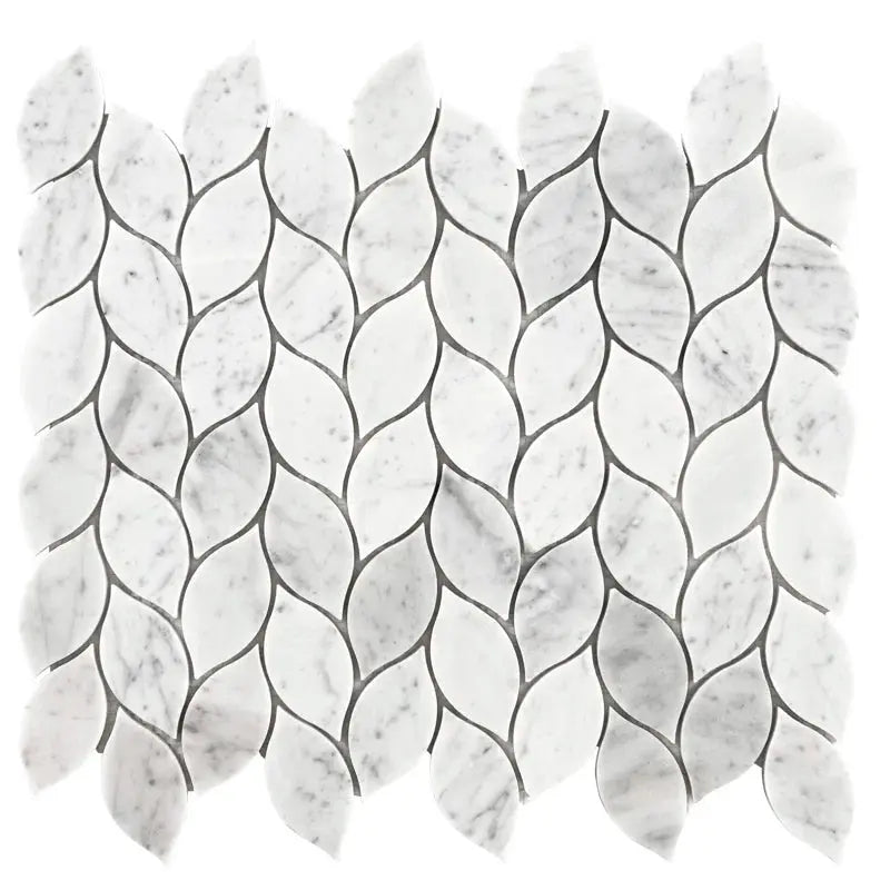 Carrara White Blanco 11.62" X 13.38" Honed Marble Mosaic Tile