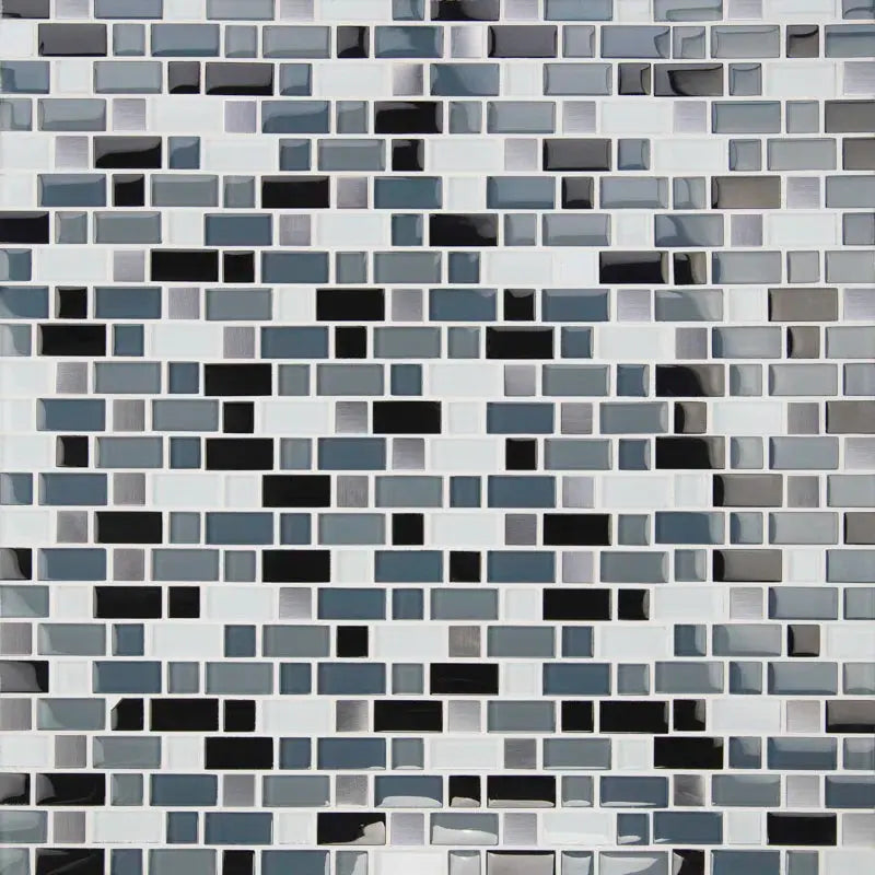 Crystal Cove Blend Glass Mosaic Tile in White