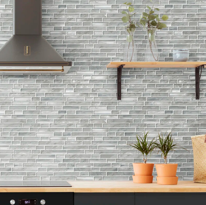 Canvas Interlocking Glass Mosaic Tile