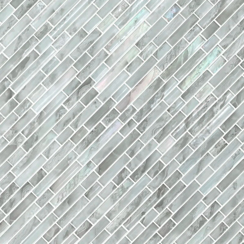 Canvas Interlocking Glass Mosaic Tile
