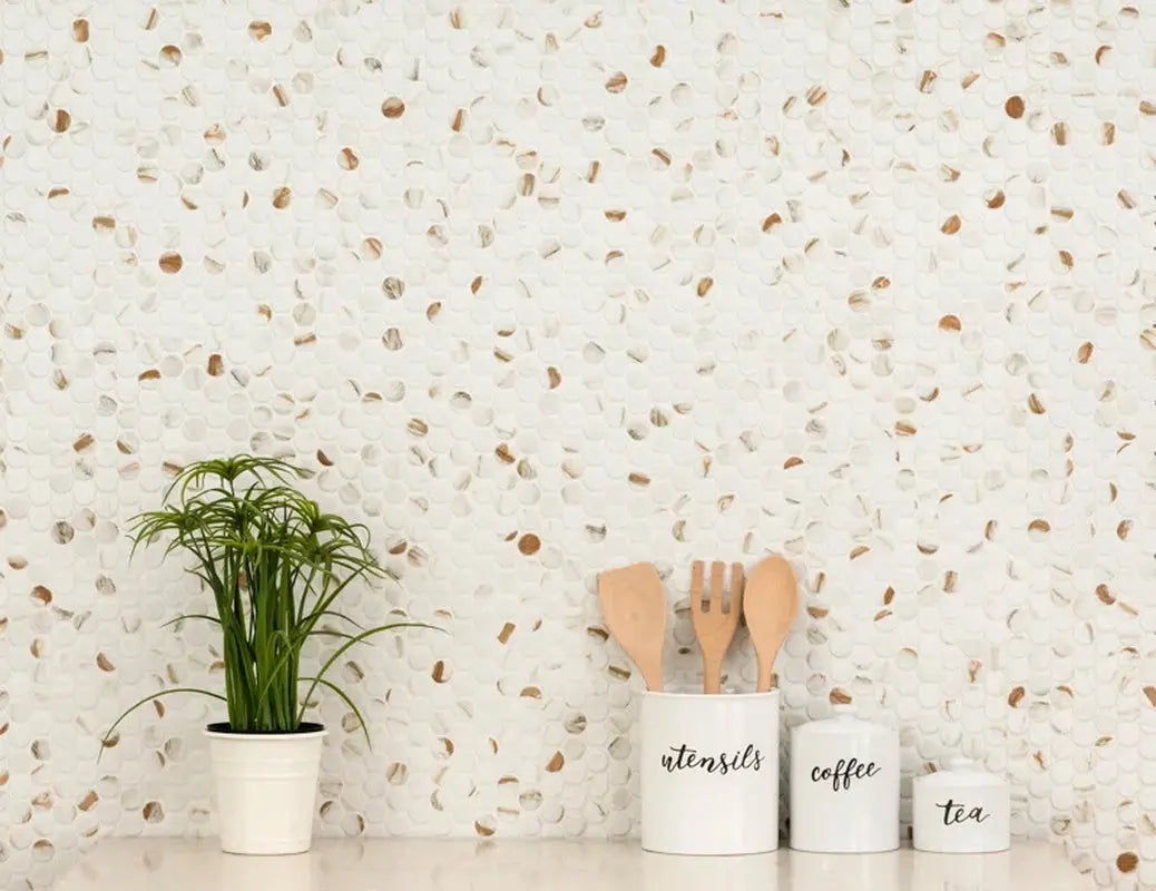 Calacatta Gold Matte round 10.49" X 11.81" Matte Porcelain Mosaic Tile