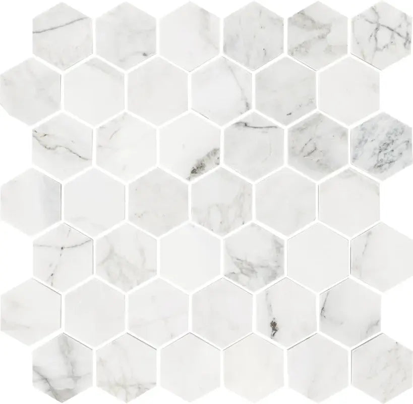 Natural Stone Marble Venetian Calacatta 2" Hexagon Mosaic