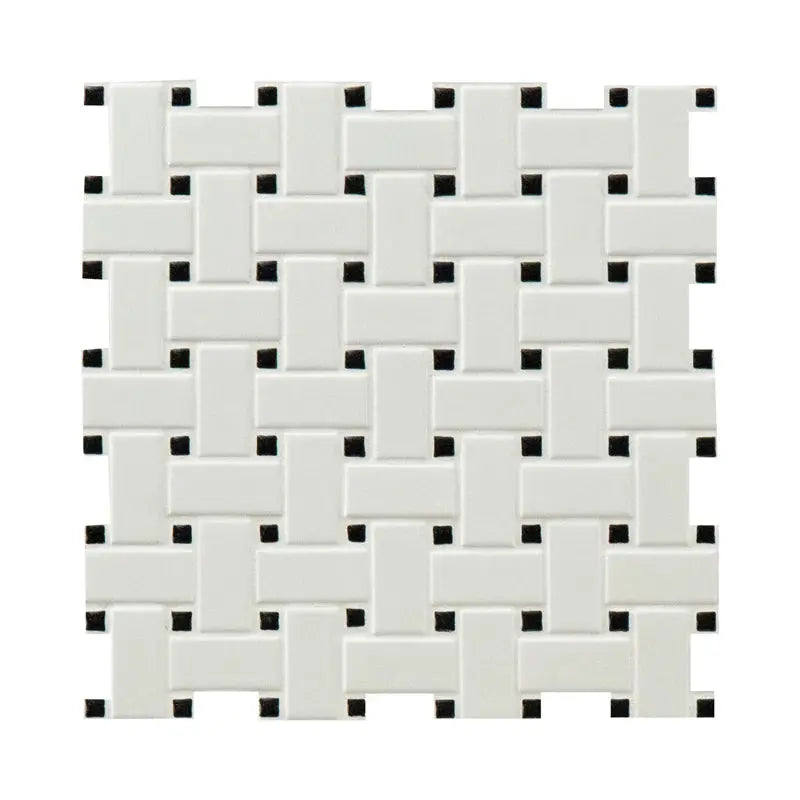 Retro Weave Bianco 12" X 12" Porcelain Mosaic Tile