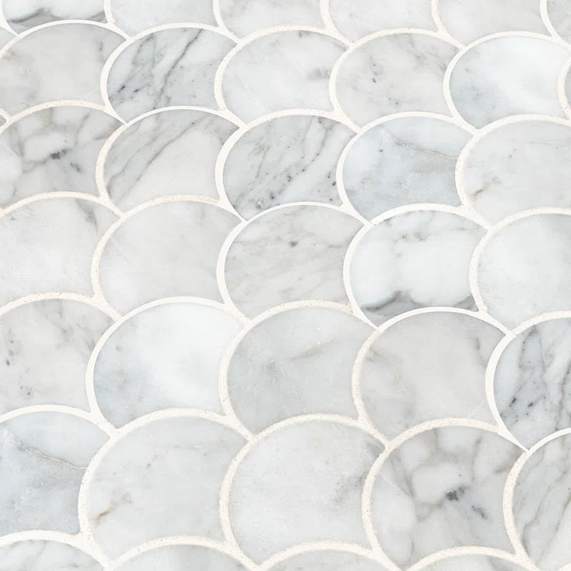 Domino Random Sized Fish Scale Mosaic Wall & Floor Tile