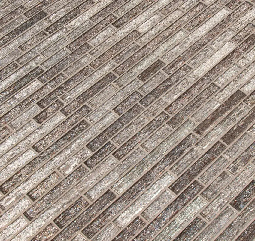 Luxe Interlocking Random Sized Glass Mosaic Tile