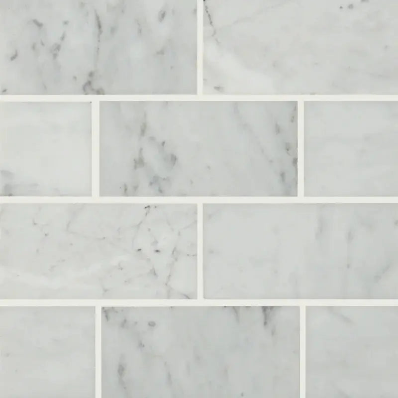 Carrara White 3" X 6" Polished Marble Subway Tile