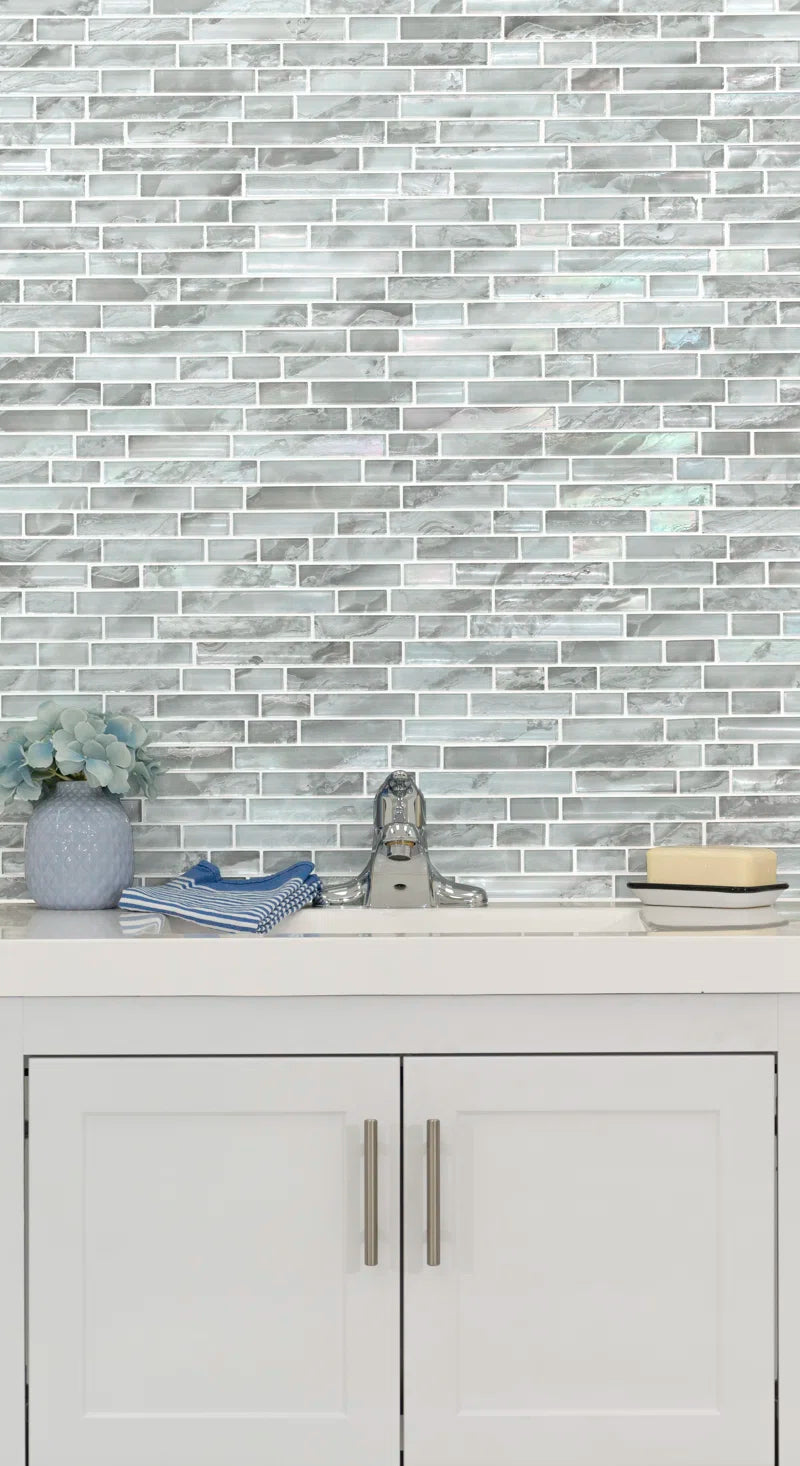 Canvas Interlocking Glass Mosaic Tile