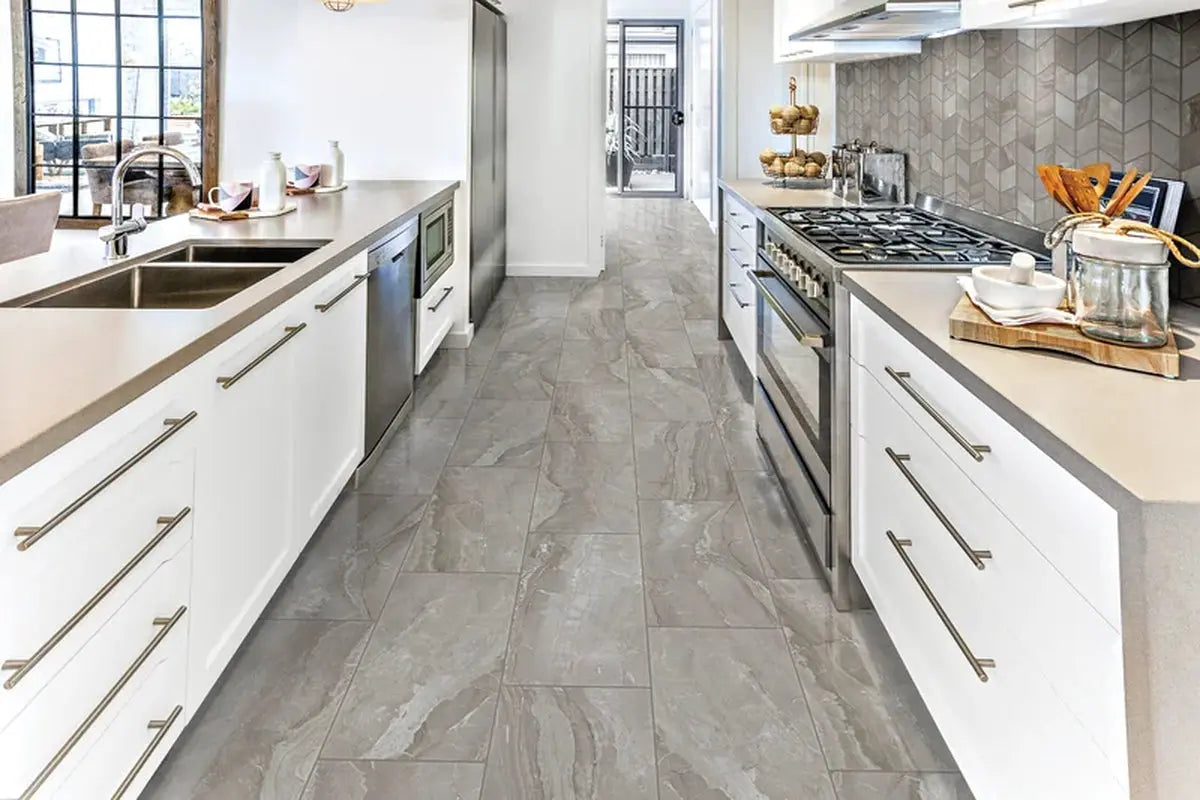 Famed 12" X 24" Porcelain Marble Look Wall & Floor Tile