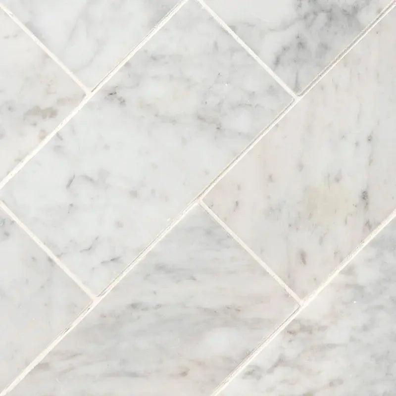 Carrara White 3" X 6" Honed Marble Subway Tile