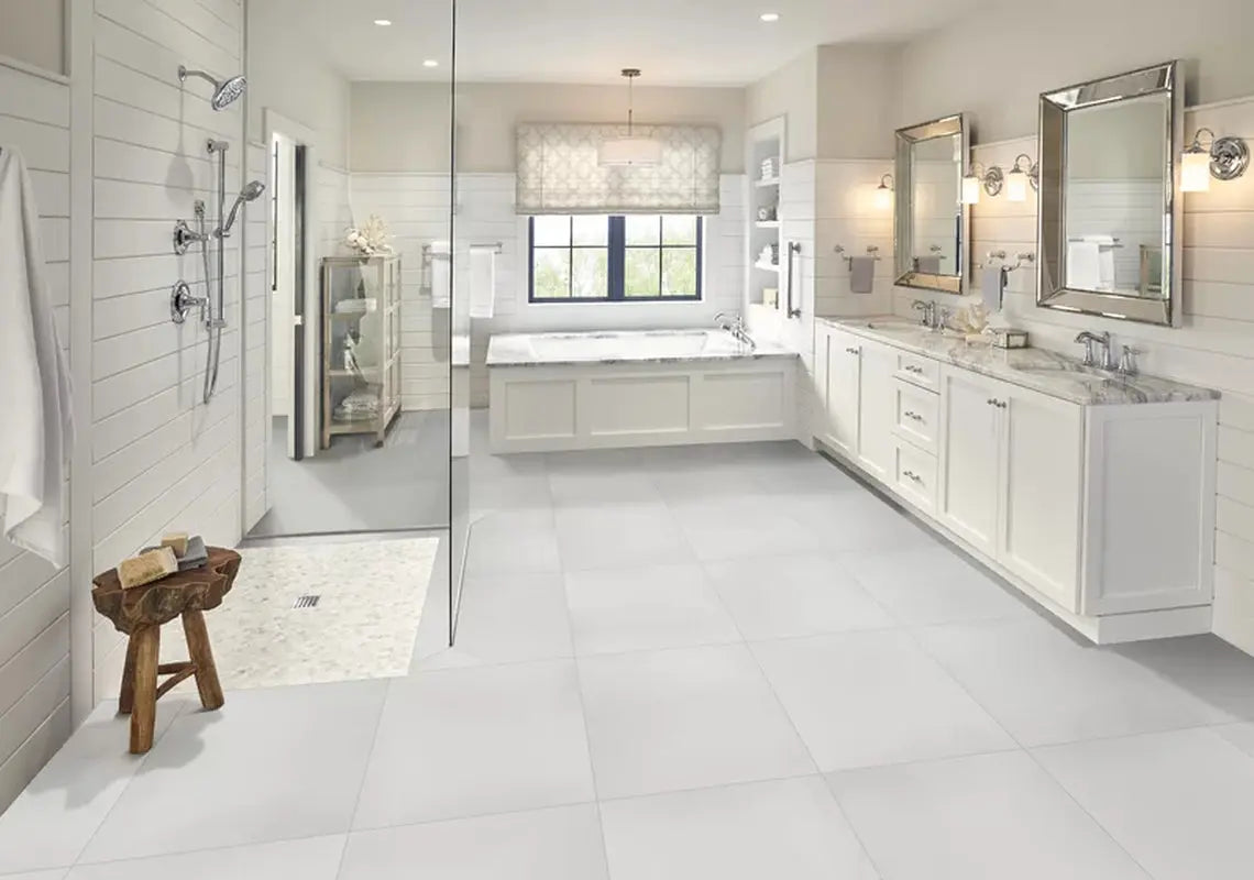Domino White 24" X 24" Polished Porcelain Wall & Floor Tile