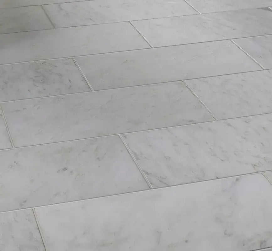 Carrara White 12" X 24" Honed Marble Floor and Wall Tile