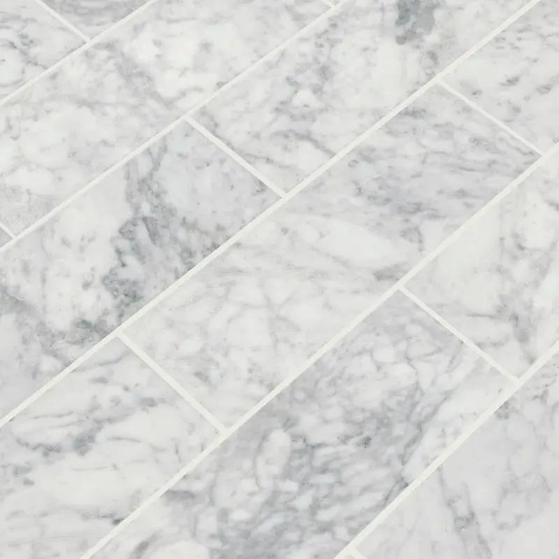 Carrara White 4" X 12" Polished Marble Floor and Wall Tile