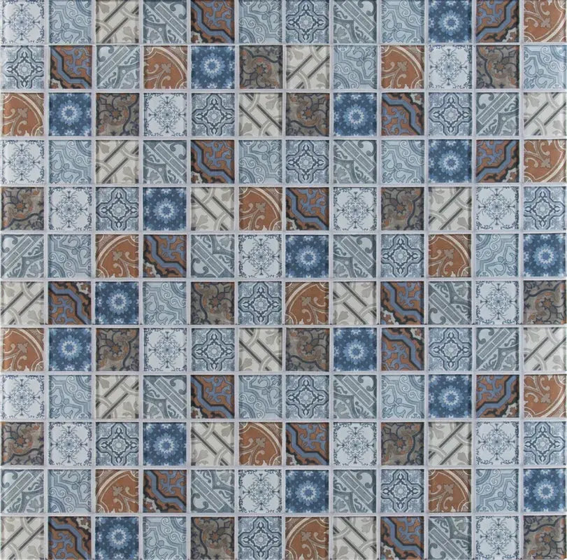 Pasadena 12" X 12" Glass Mosaic Wall Tile