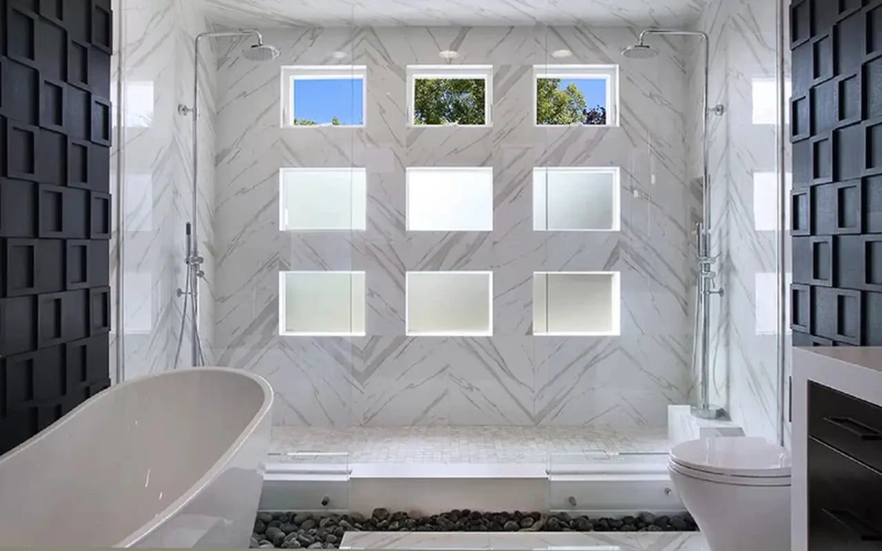 Pietra Calacatta 2" X 2" Porcelain Mosaic Tile