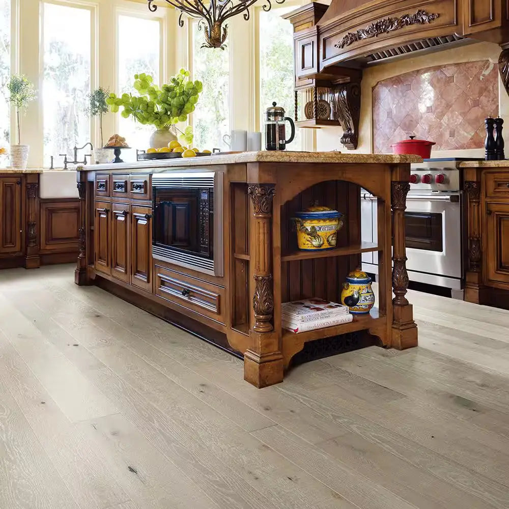 Seacliff French Oak 3/8 In. T X 4 & 6 In. W Click Lock Distressed Engineered Hardwood Flooring (19.8 Sq. Ft./Case)