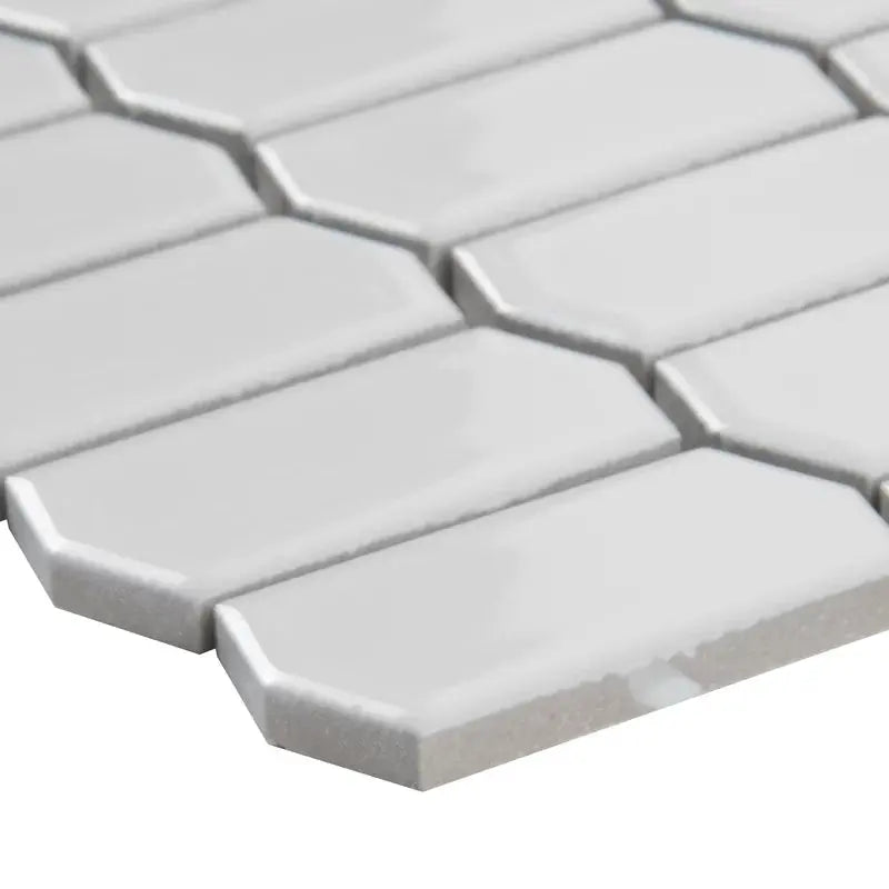 Retro Picket Bianco 2" X 5" Porcelain Honeycomb Mosaic Wall & Floor Tile