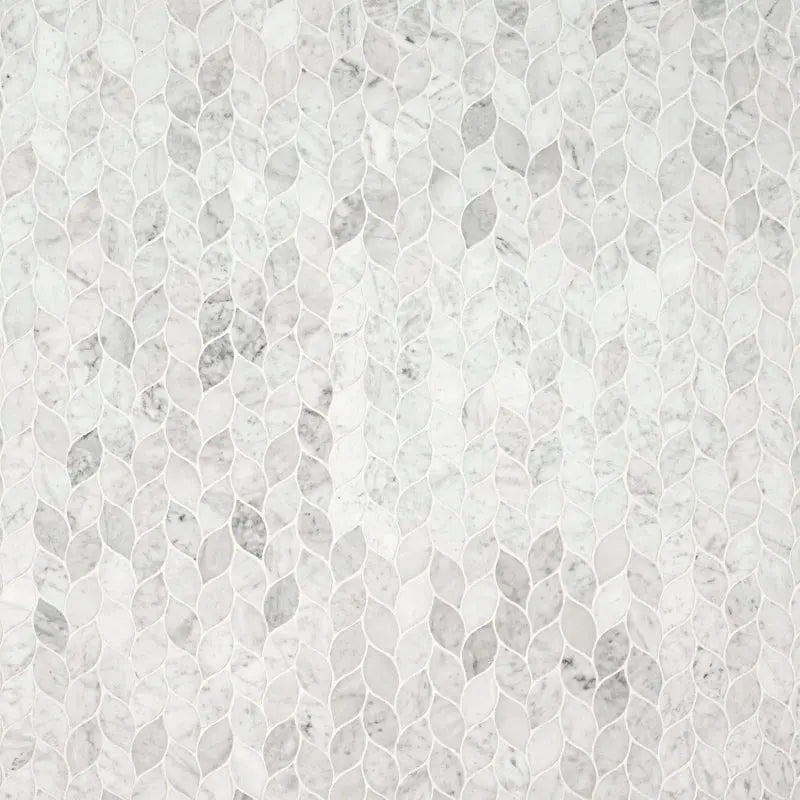 Carrara White Blanco 11.62" X 13.38" Honed Marble Mosaic Tile