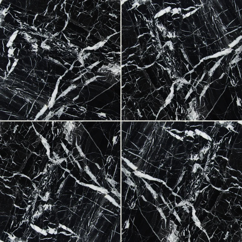 Marquina 12" X 12" Natural Stone Marble Look Wall & Floor Tile